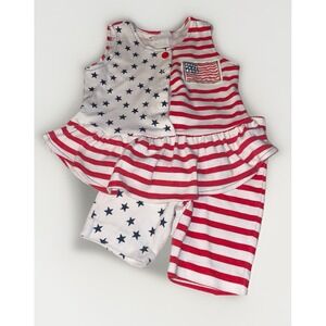 Vintage Flash American Flag Two Piece Toddler Usa Made Size 4T
